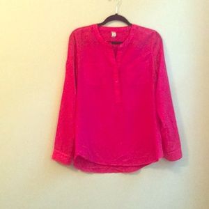 ☀️Half Button Down Blouse in Pink☀️